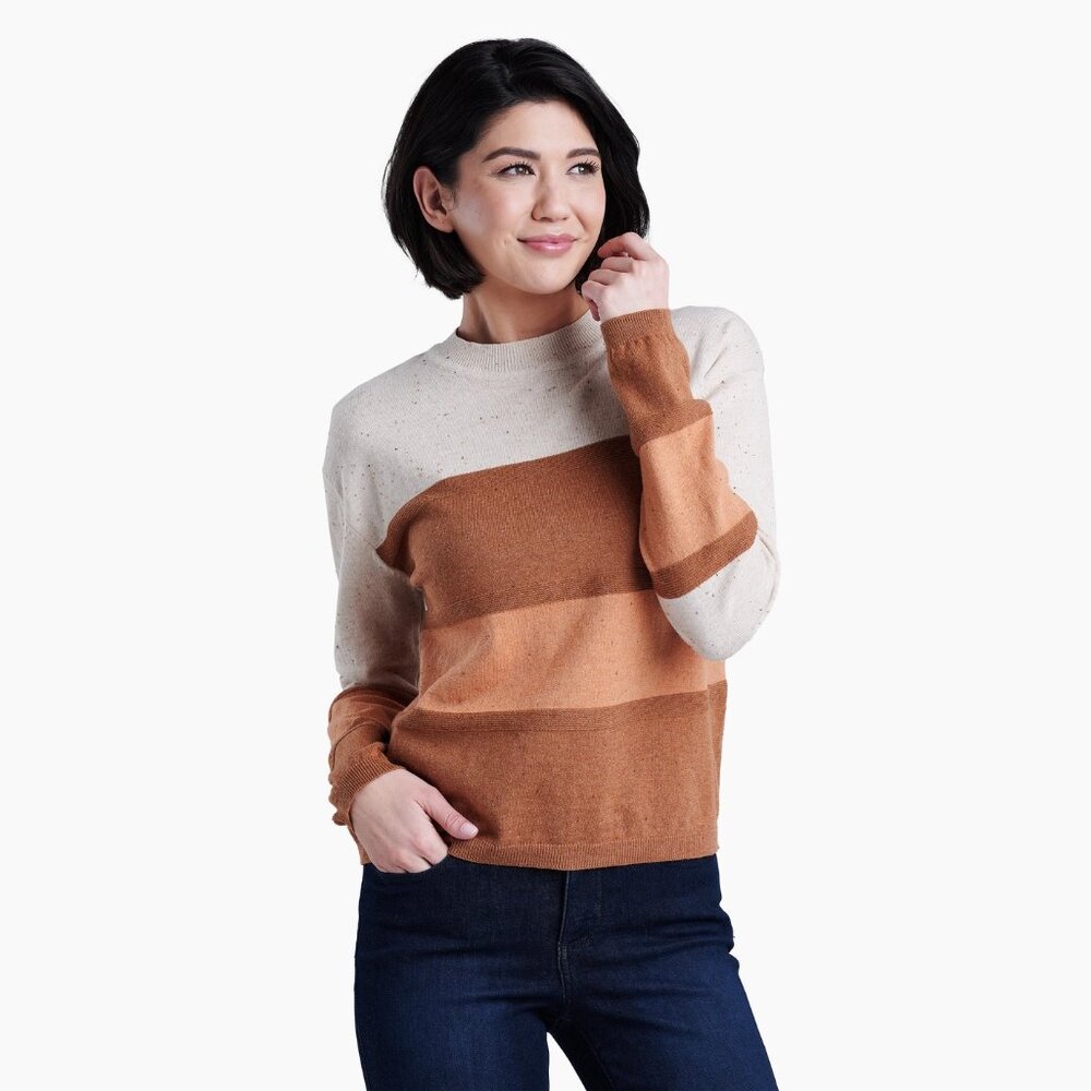 Kuhl Womens Copper Color Block Valencia Sweater Size Medium Gorpcore